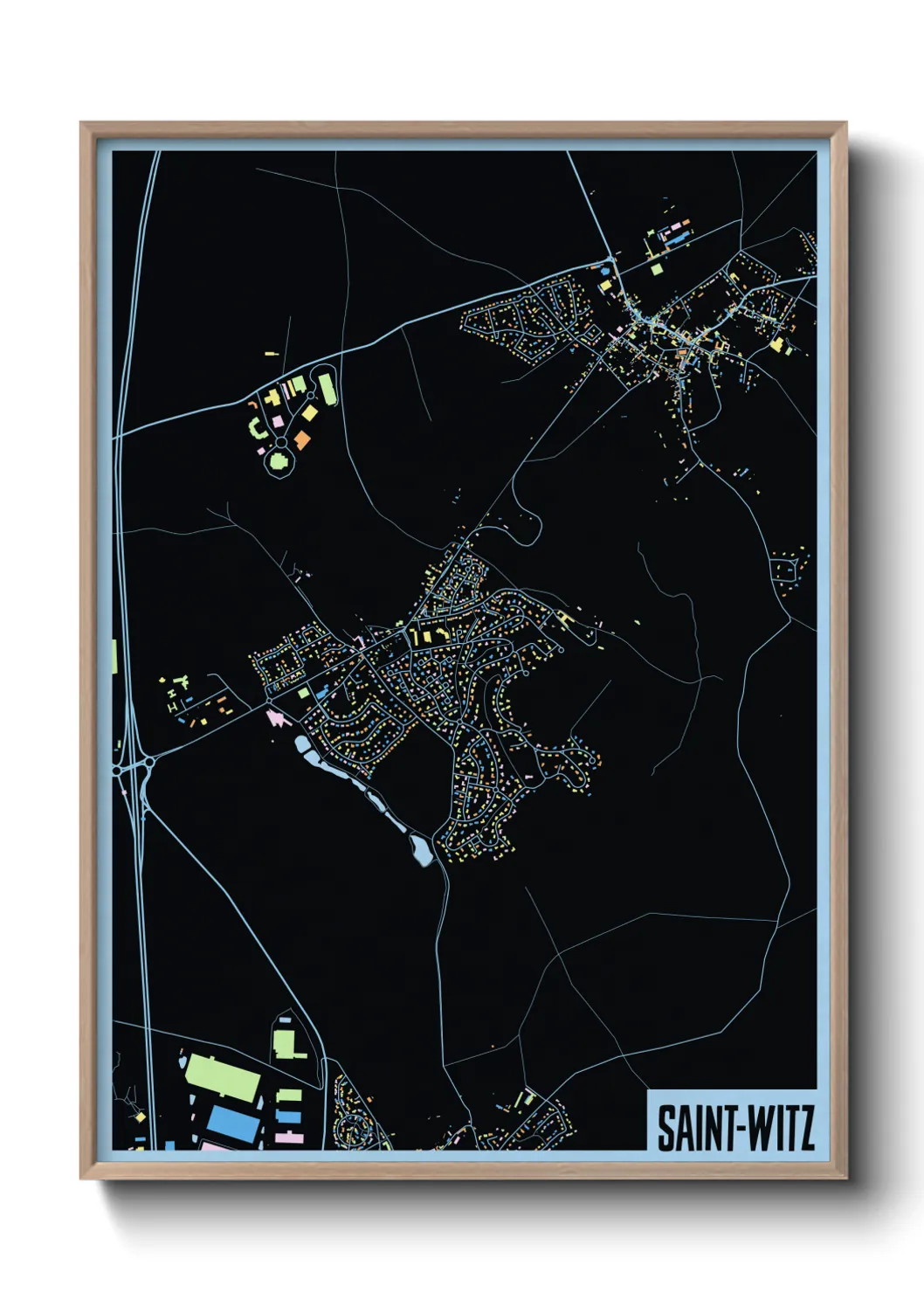 Une affiche de carte sur Saint-Witz