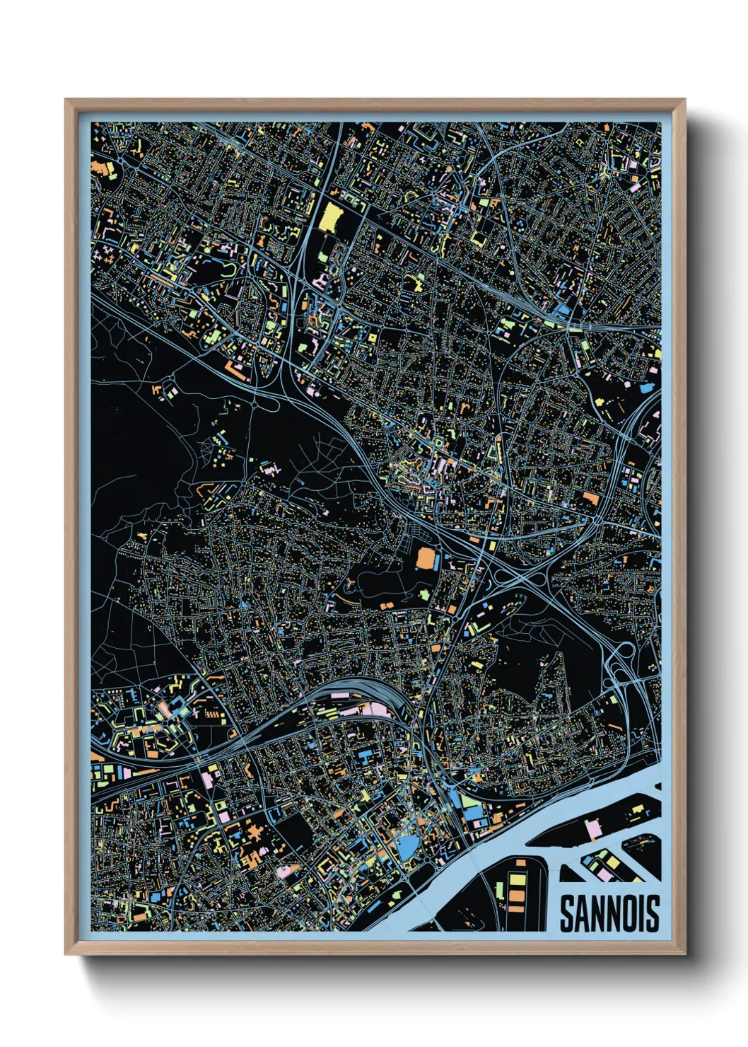 Une affiche de carte sur Sannois