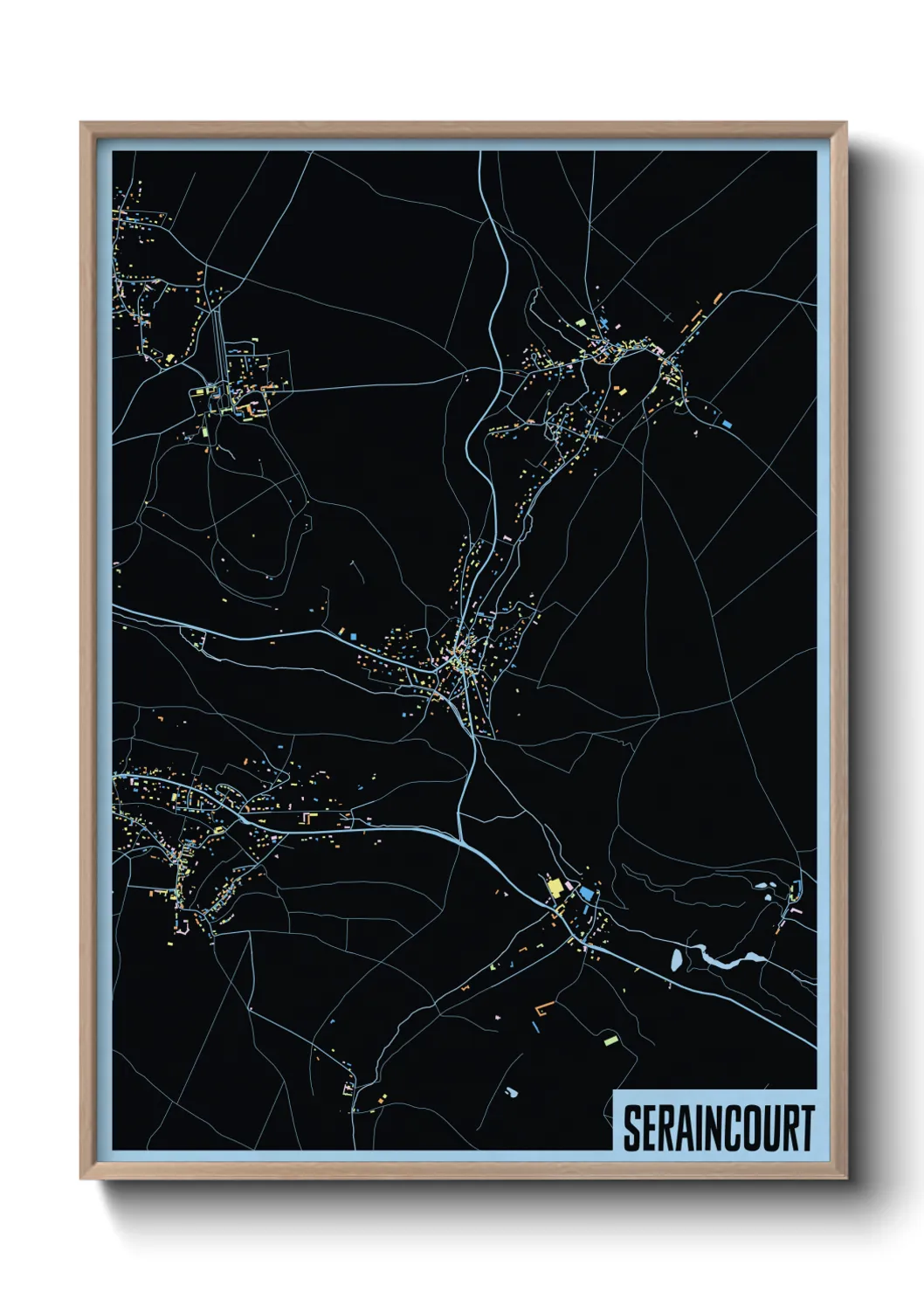 Une affiche de carte sur Seraincourt