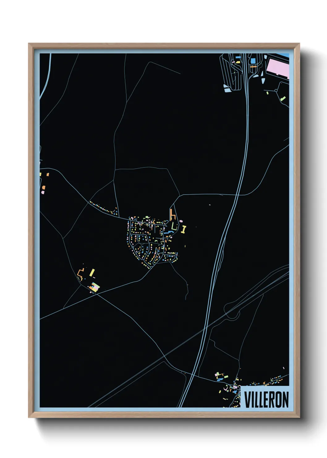 Une affiche de carte sur Villeron