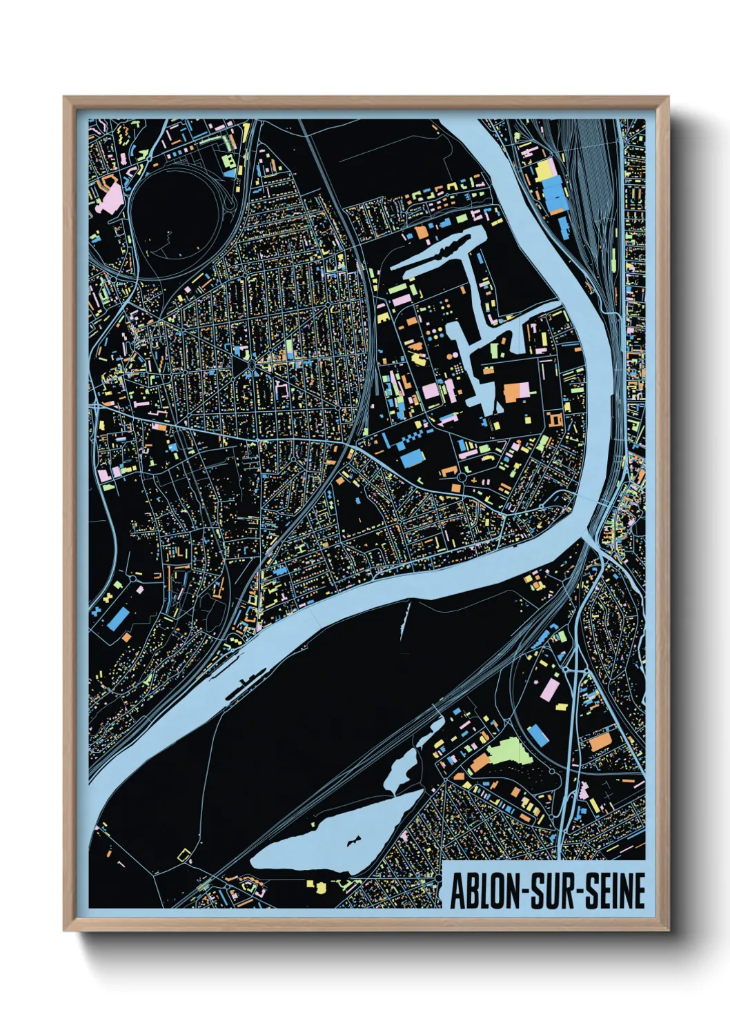 Un poster carteAblon-sur-Seine