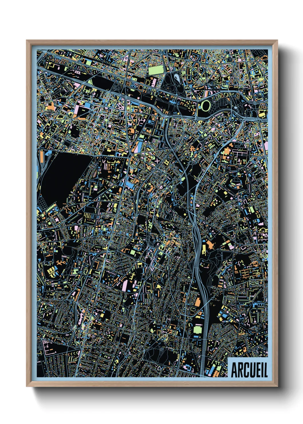 Une affiche de carte sur Arcueil