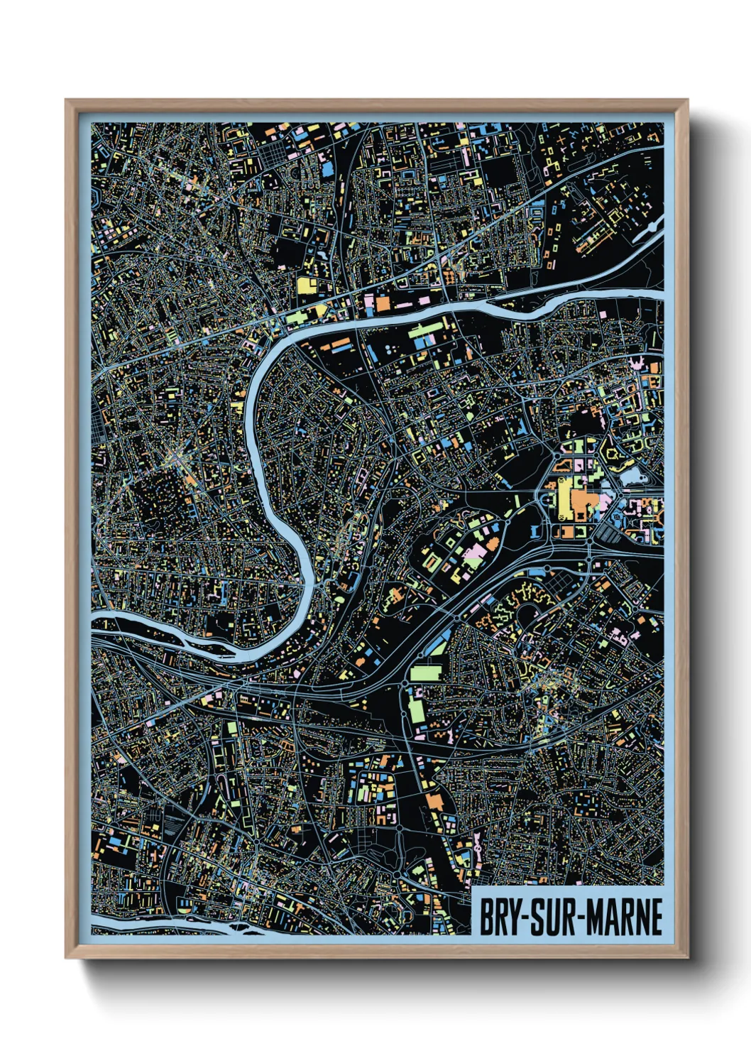 Une affiche de carte sur Bry-sur-Marne