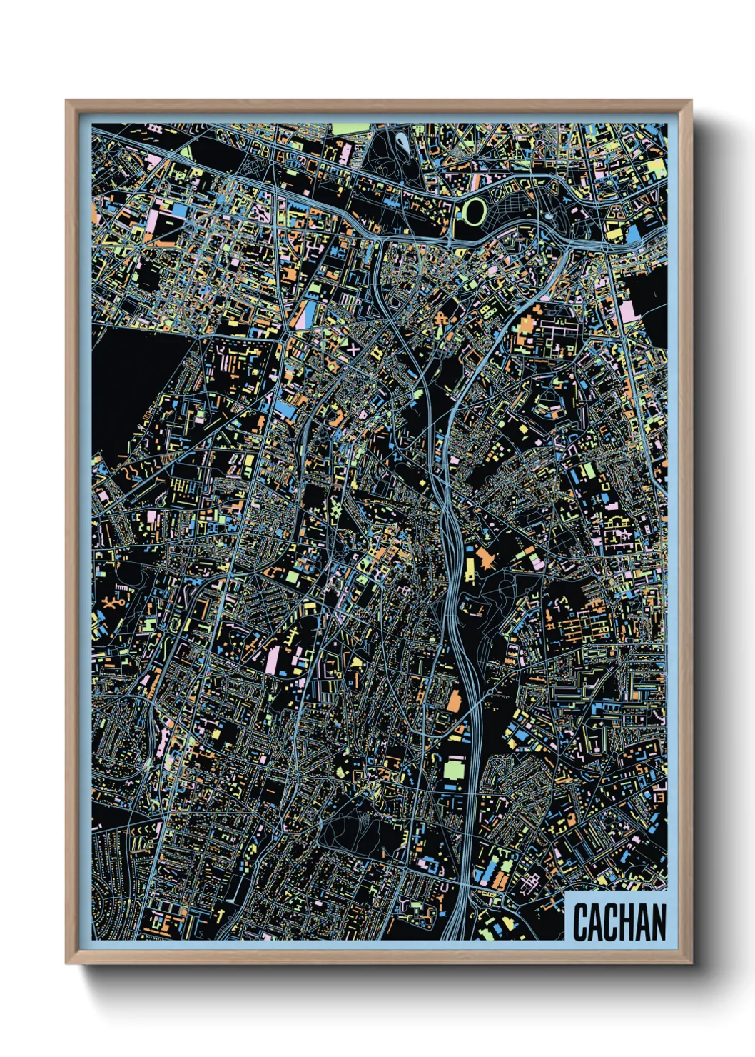 Une affiche de carte sur Cachan