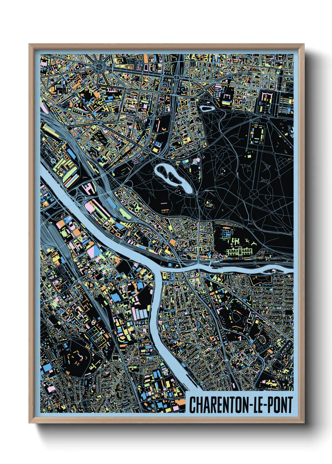 Une affiche de carte sur Charenton-le-Pont