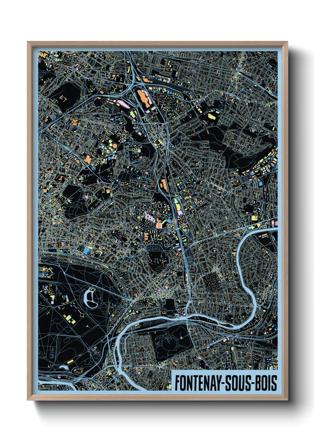 Une affiche de carte sur Fontenay-sous-Bois