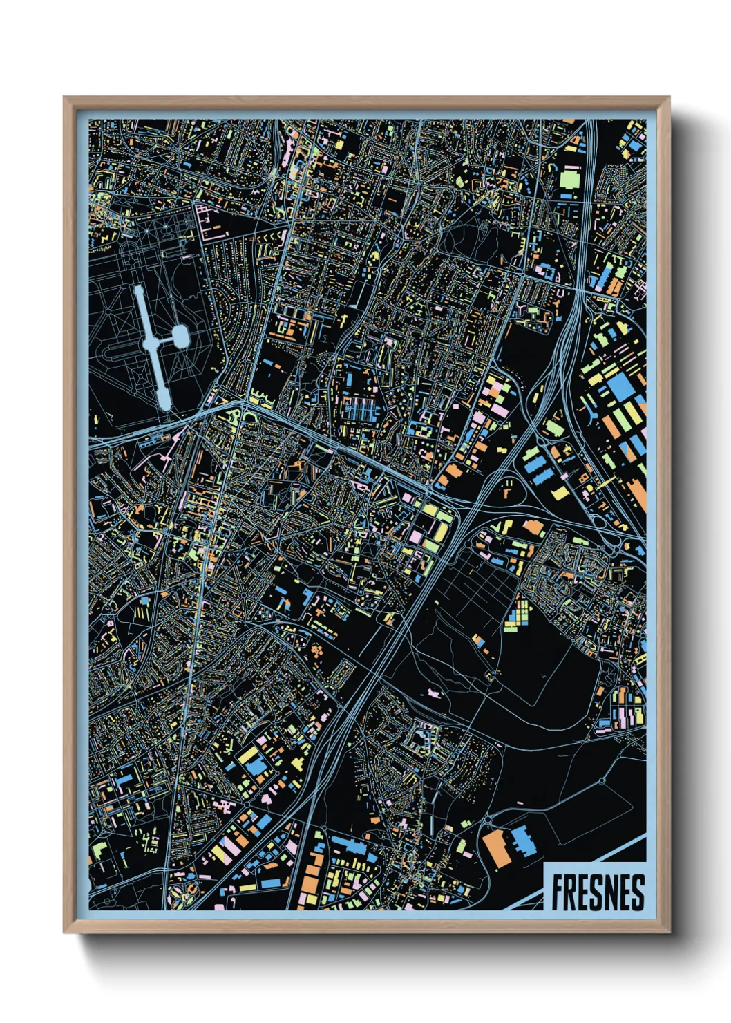 Une affiche de carte sur Fresnes
