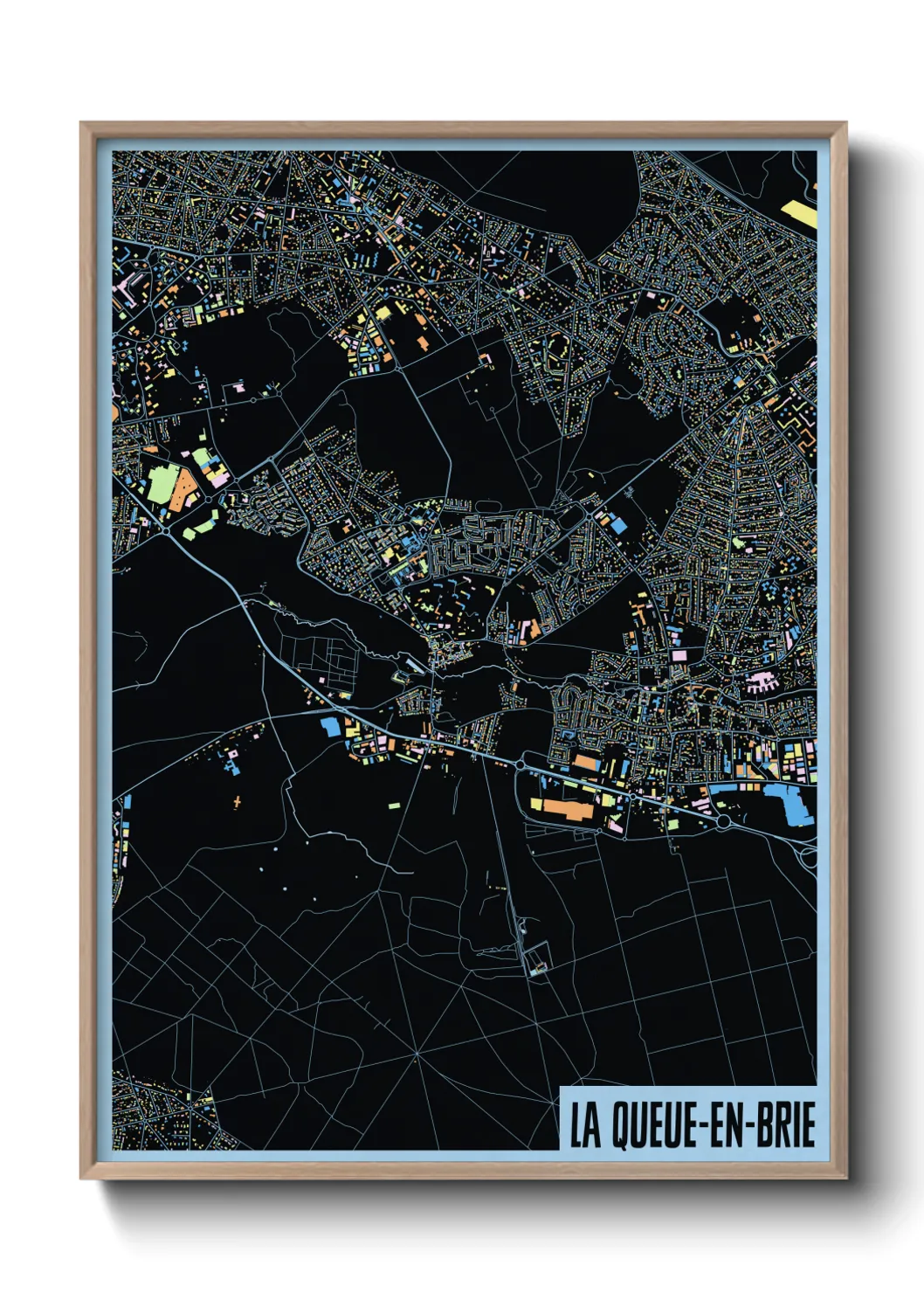 Une affiche de carte sur La Queue-en-Brie