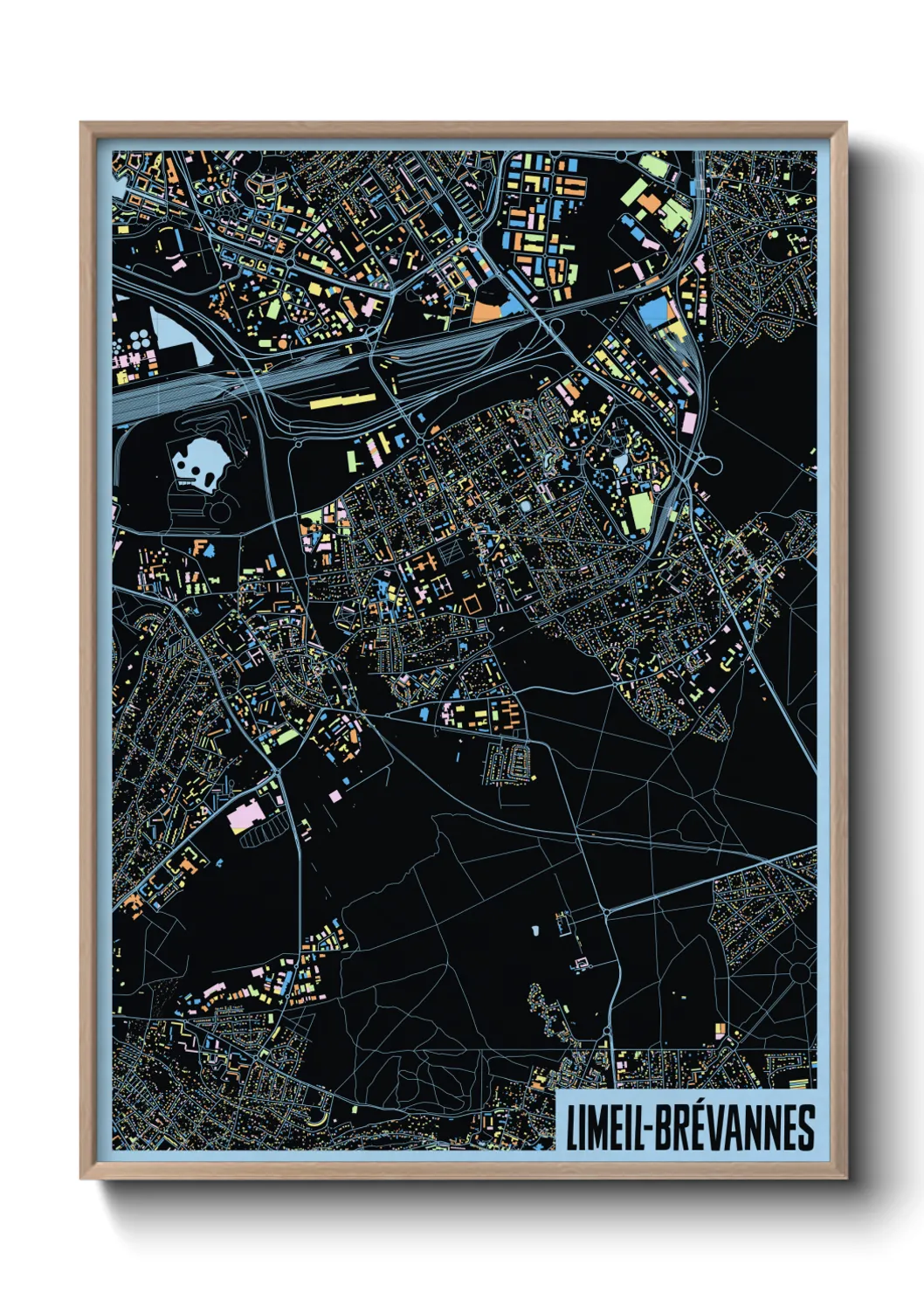 Une affiche de carte sur Limeil-Brévannes