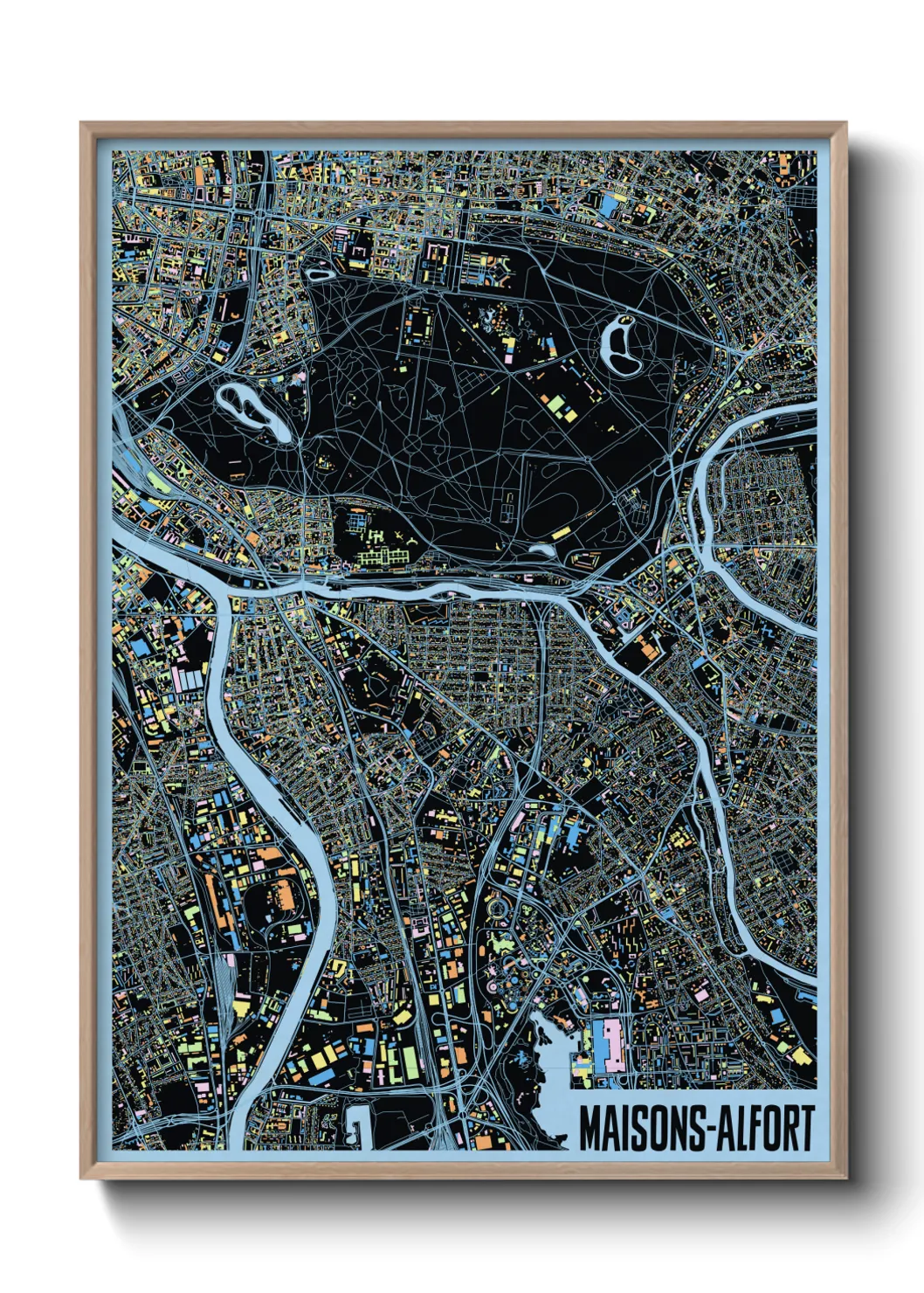 Une affiche de carte sur Maisons-Alfort