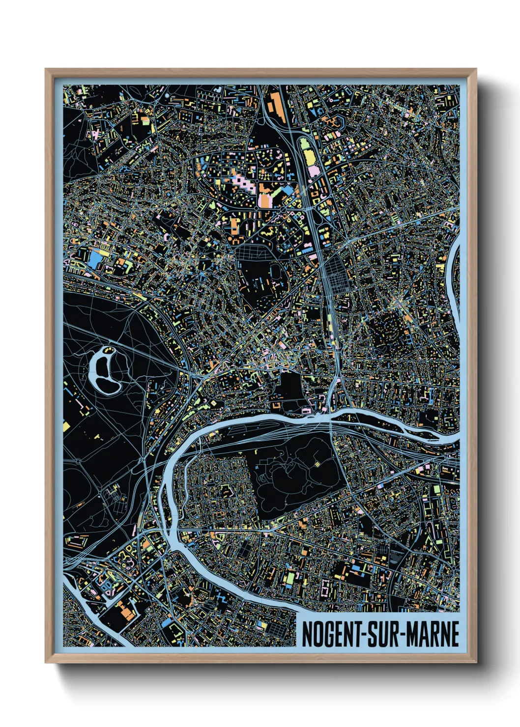 Une affiche de carte sur Nogent-sur-Marne