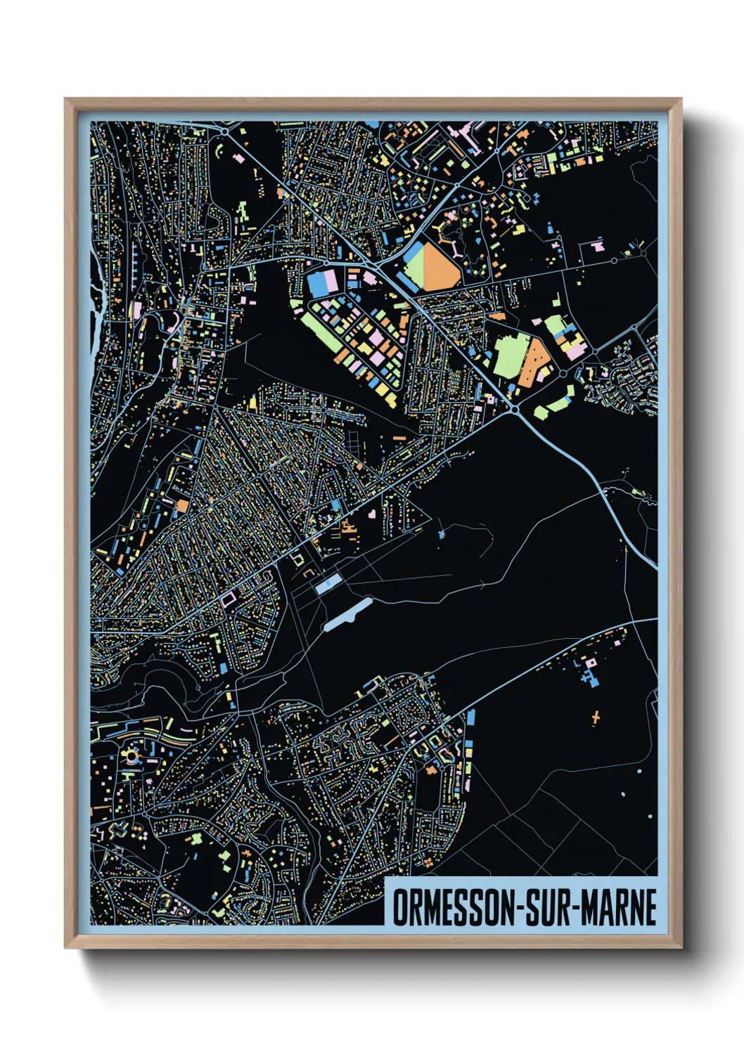 Une affiche de carte sur Ormesson-sur-Marne