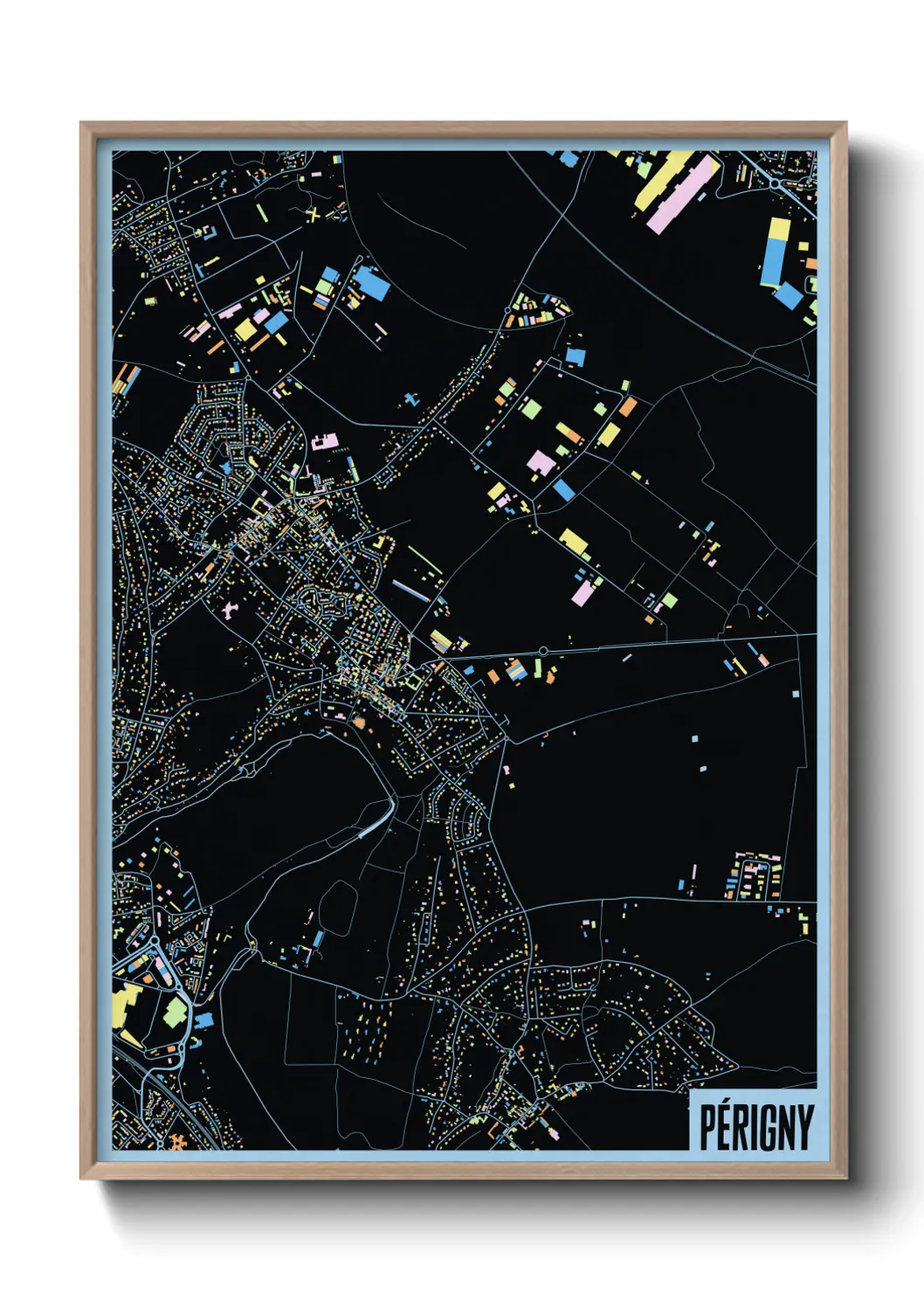 Une affiche de carte sur Périgny