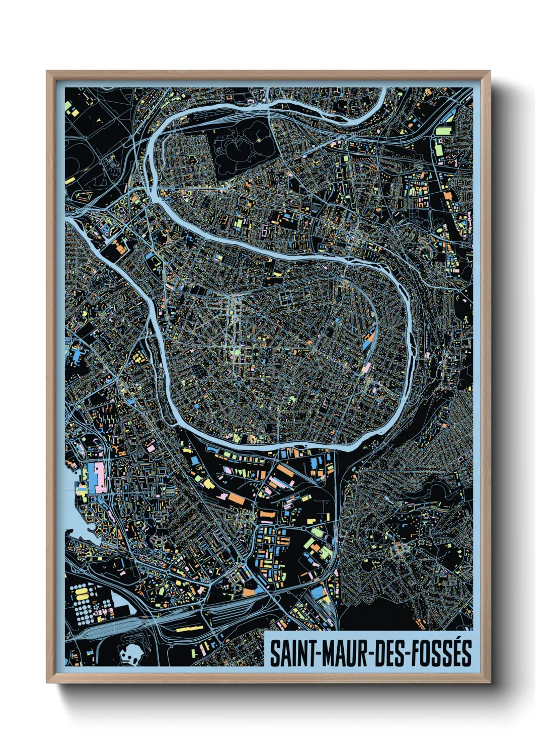 Une affiche de carte sur Saint-Maur-des-Fossés