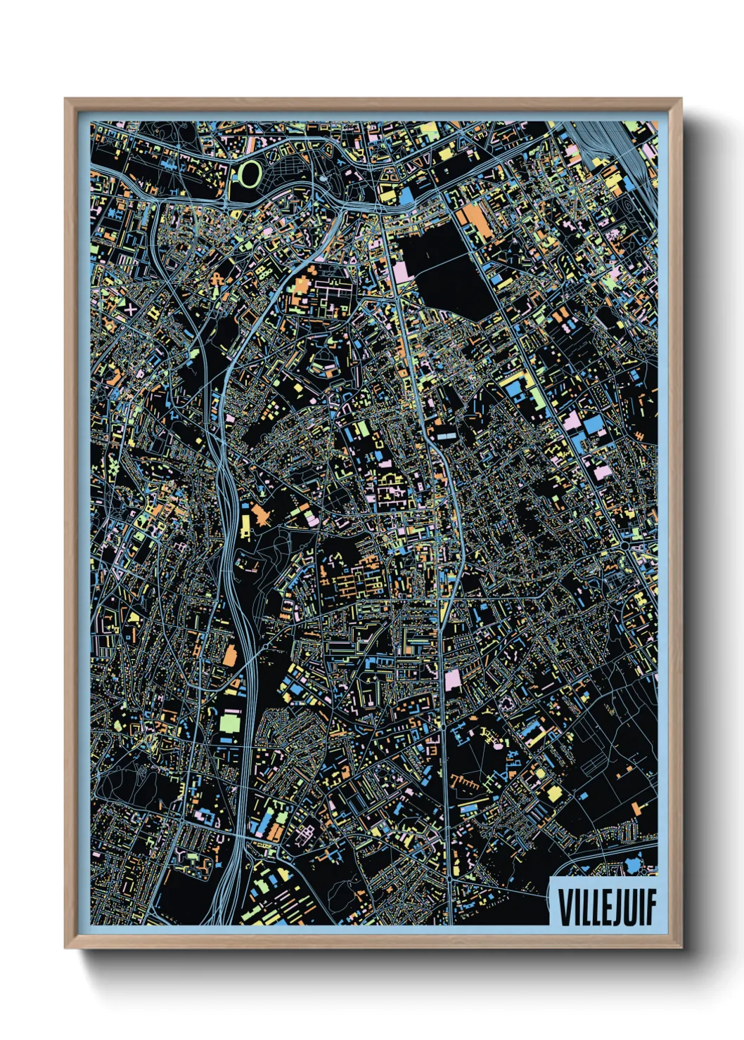 Une affiche de carte sur Villejuif