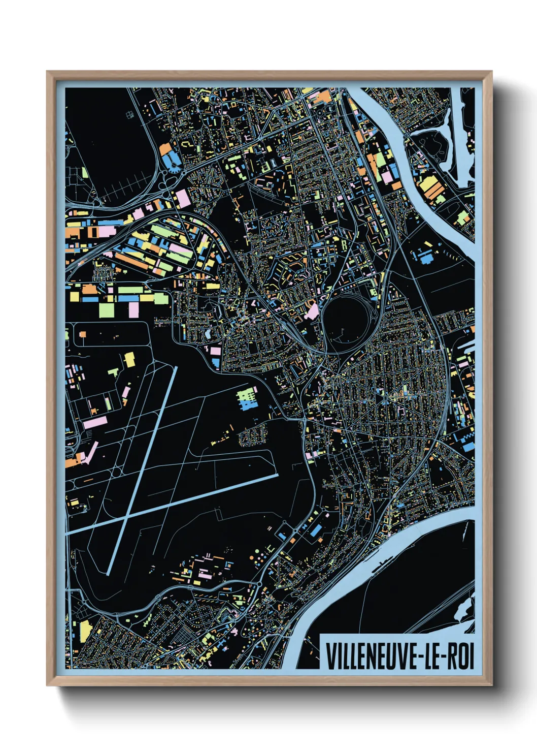 Une affiche de carte sur Villeneuve-le-Roi
