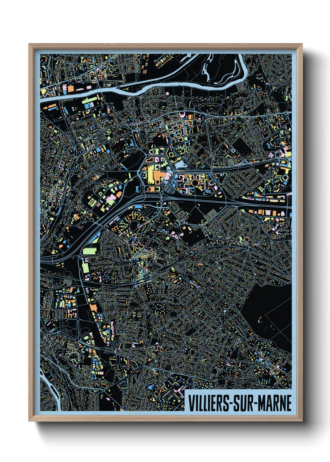 Une affiche de carte sur Villiers-sur-Marne