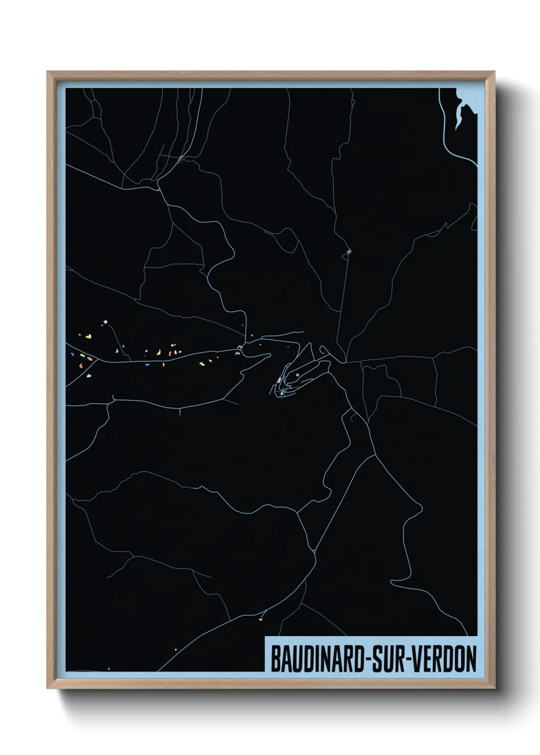 Une affiche de carte sur Baudinard-sur-Verdon