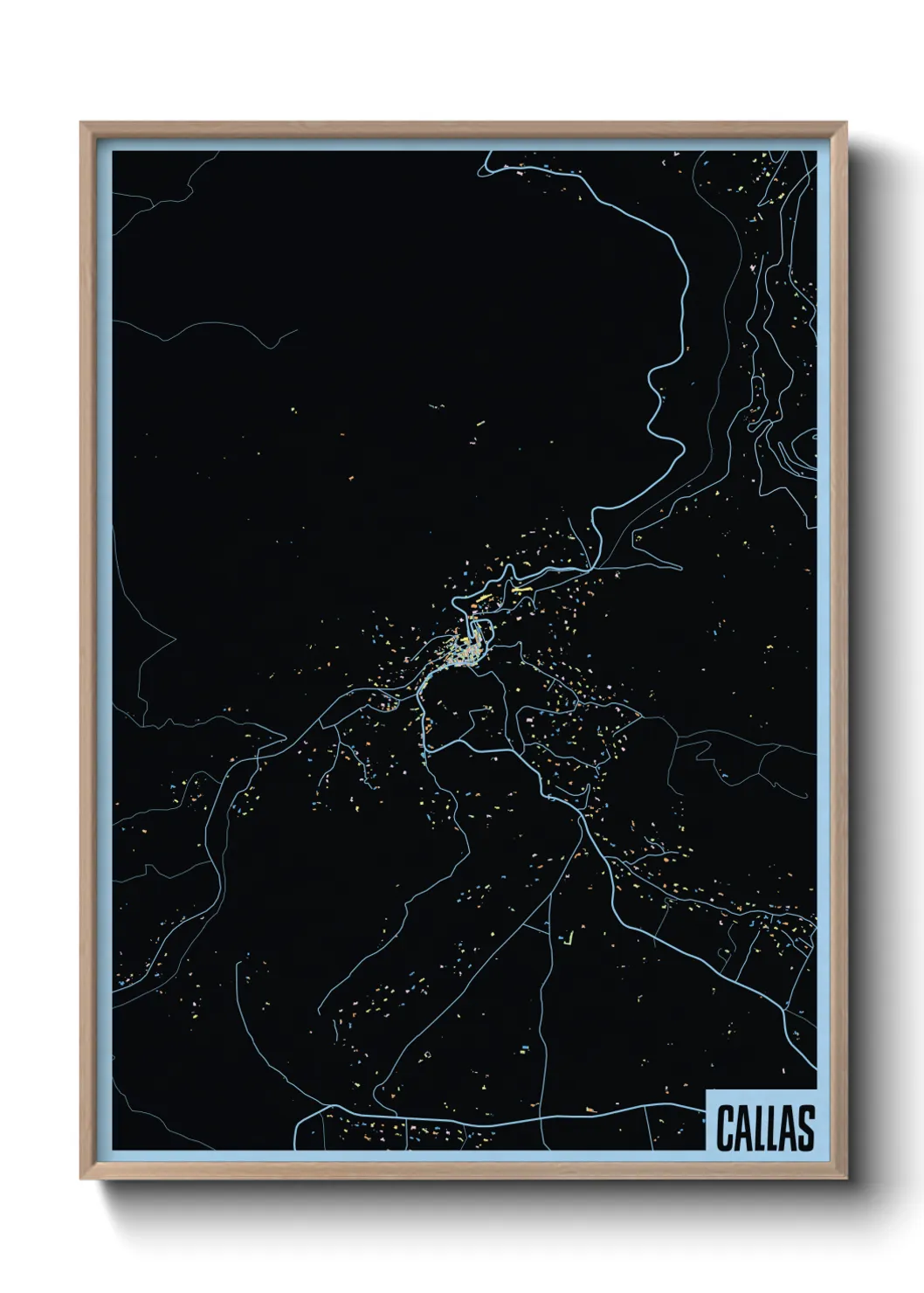 Une affiche de carte sur Callas