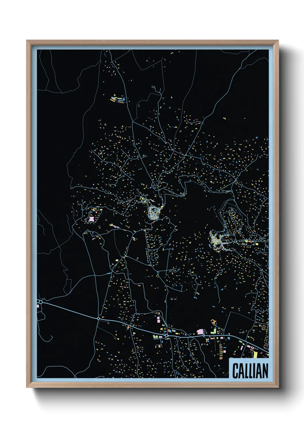 Une affiche de carte sur Callian