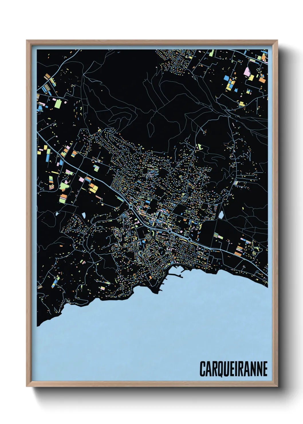 Une affiche de carte sur Carqueiranne