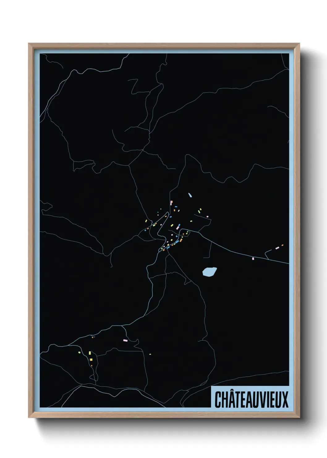 Une affiche de carte sur Châteauvieux