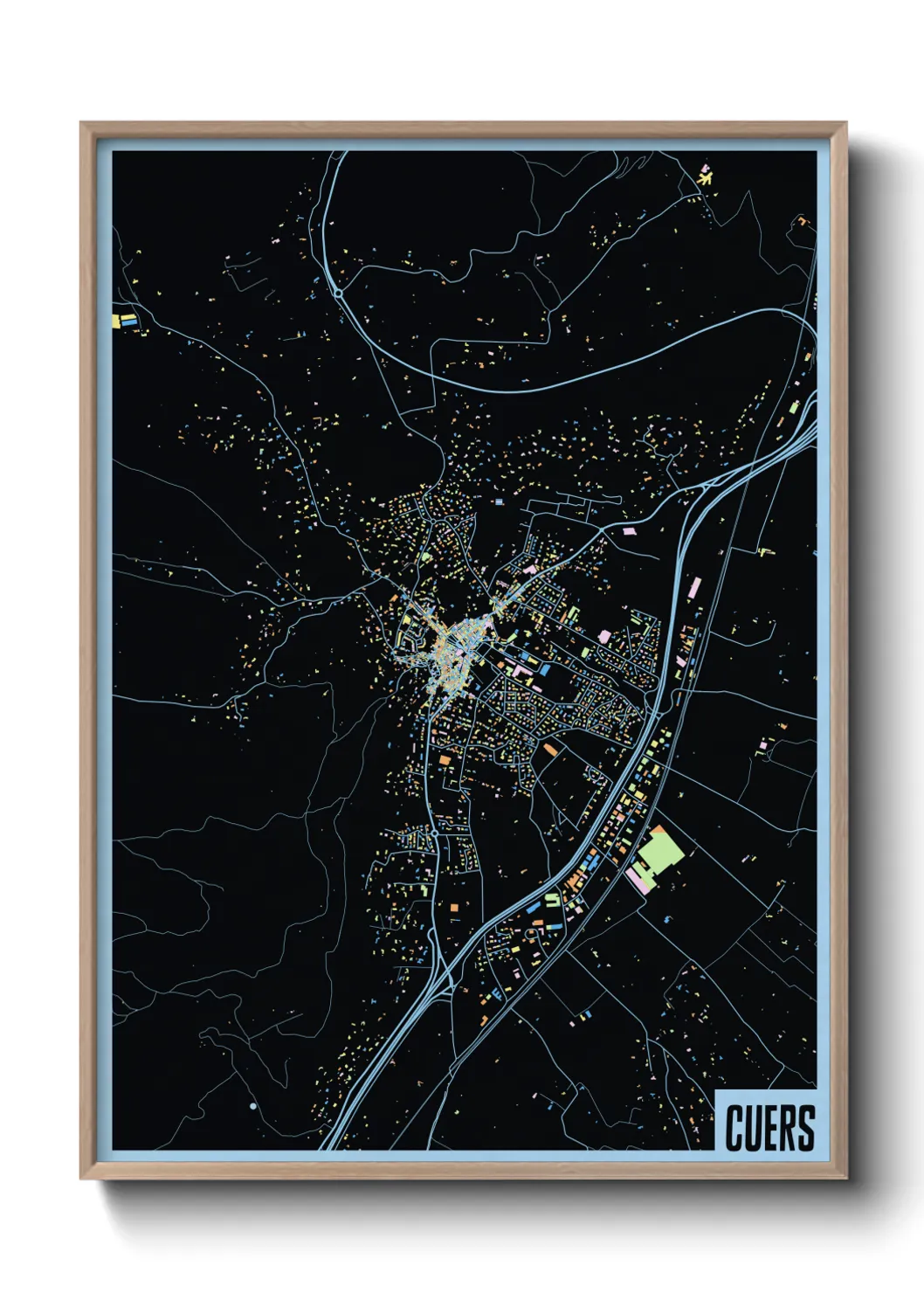 Une affiche de carte sur Cuers