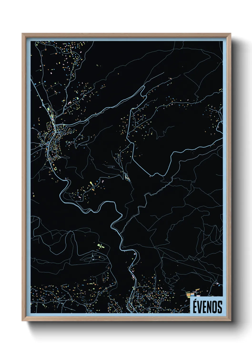 Une affiche de carte sur Évenos