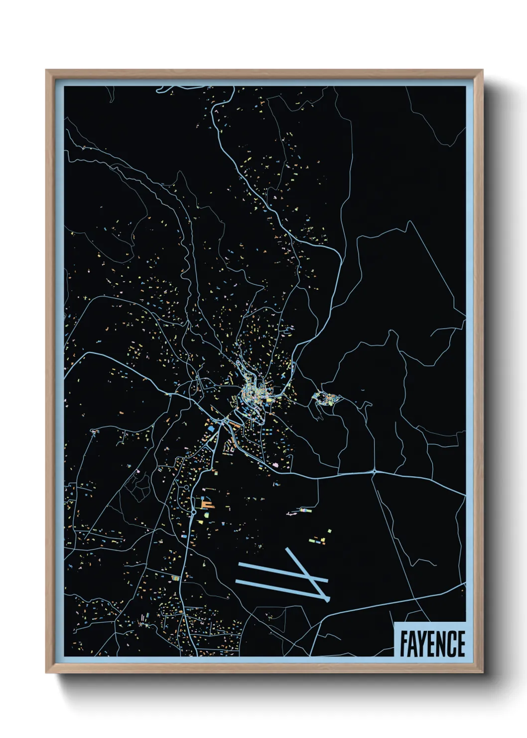 Une affiche de carte sur Fayence