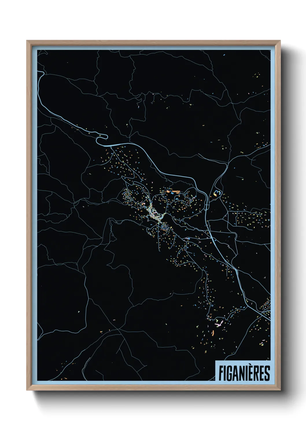 Une affiche de carte sur Figanières