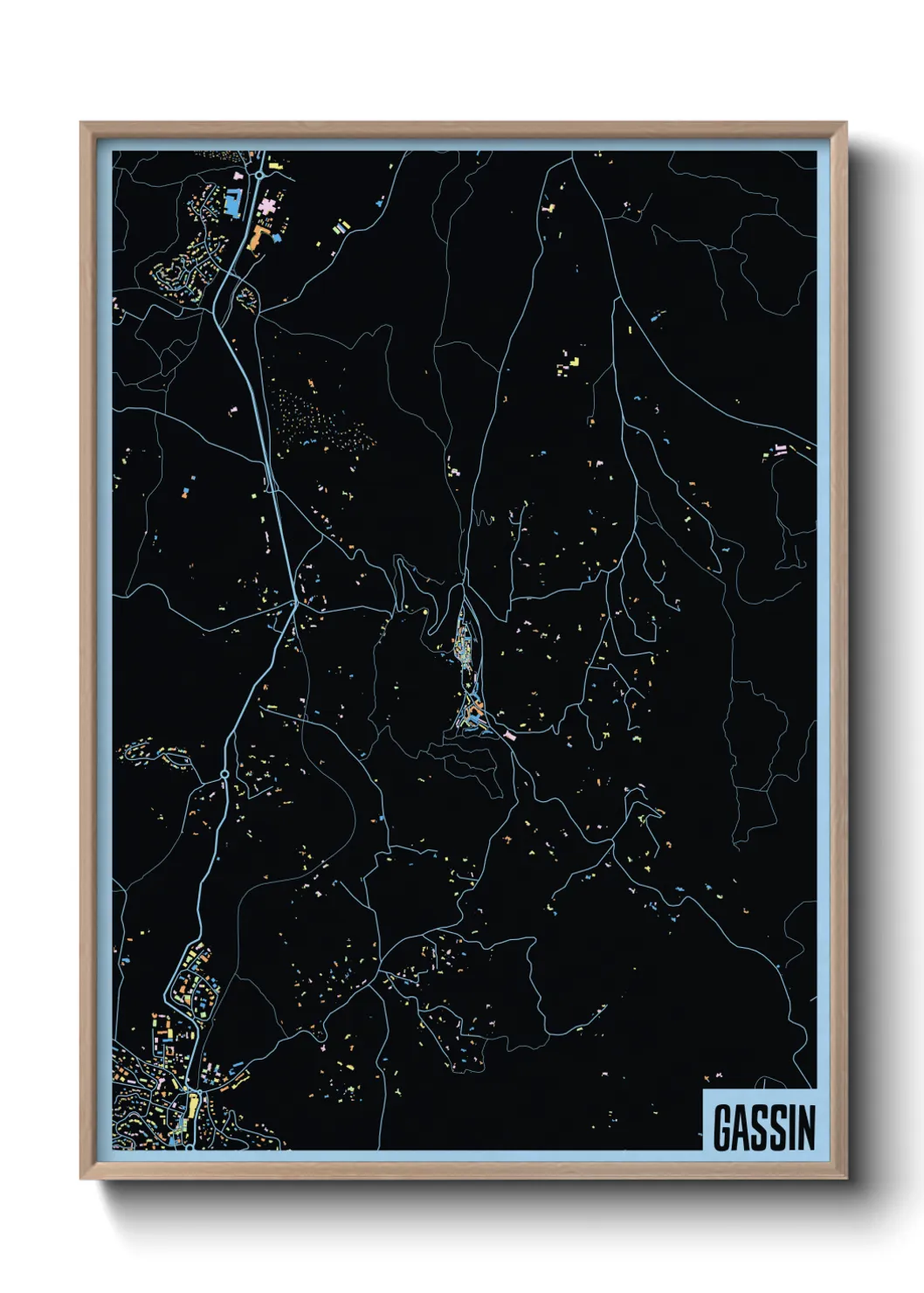 Une affiche de carte sur Gassin