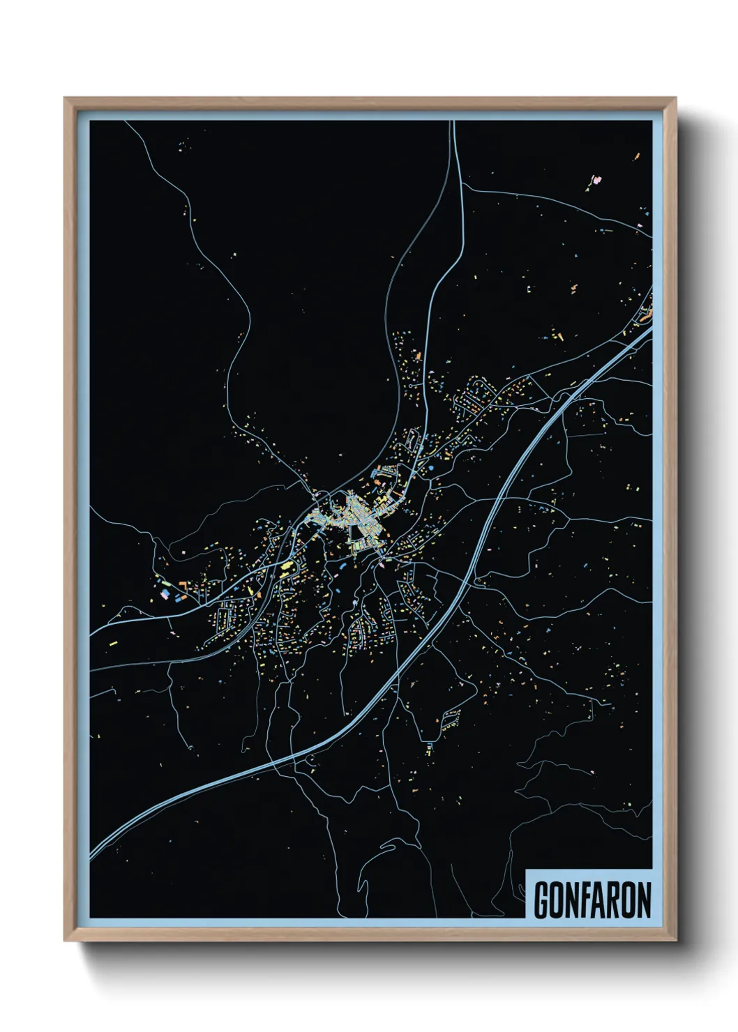 Une affiche de carte sur Gonfaron