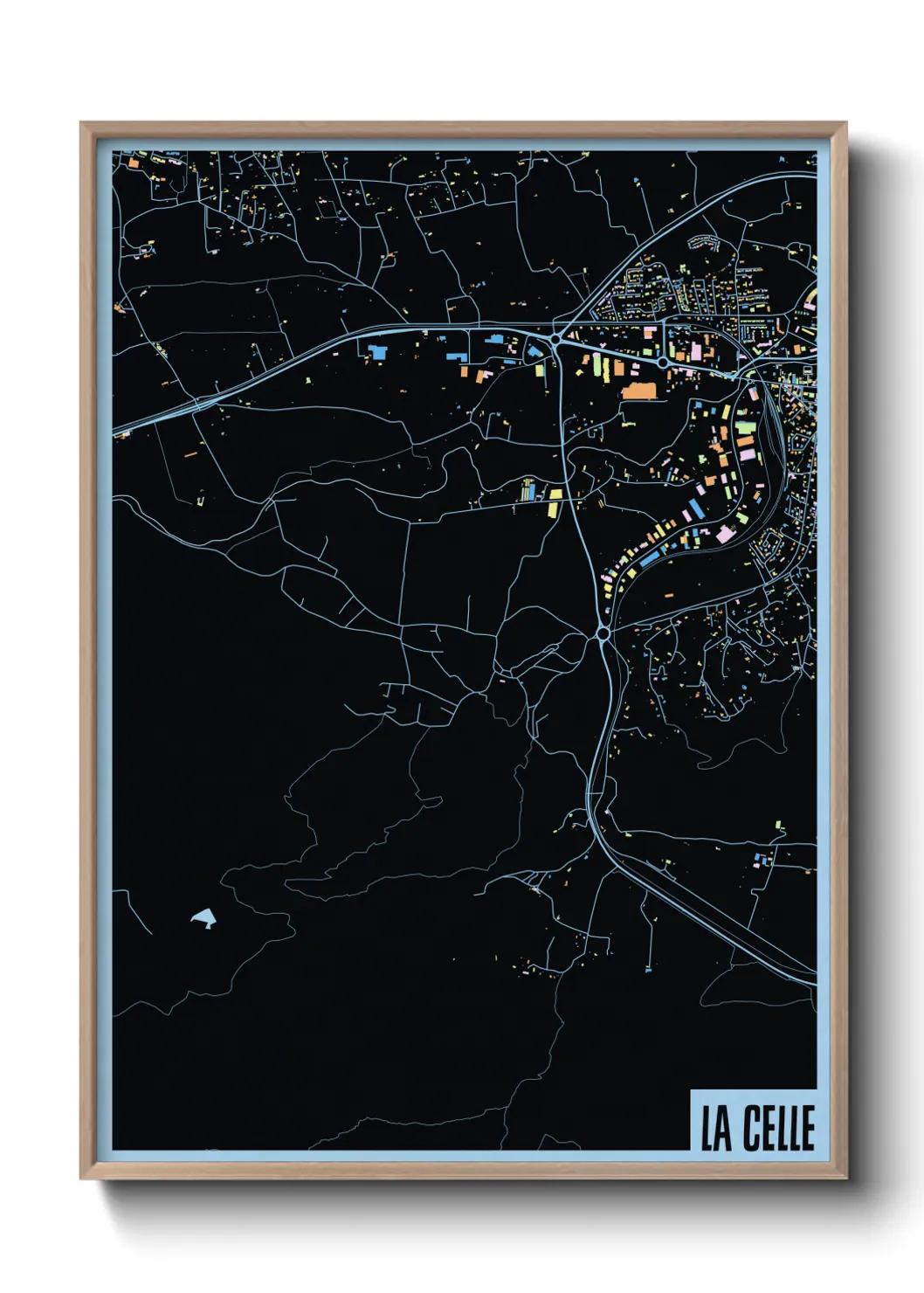 Une affiche de carte sur La Celle