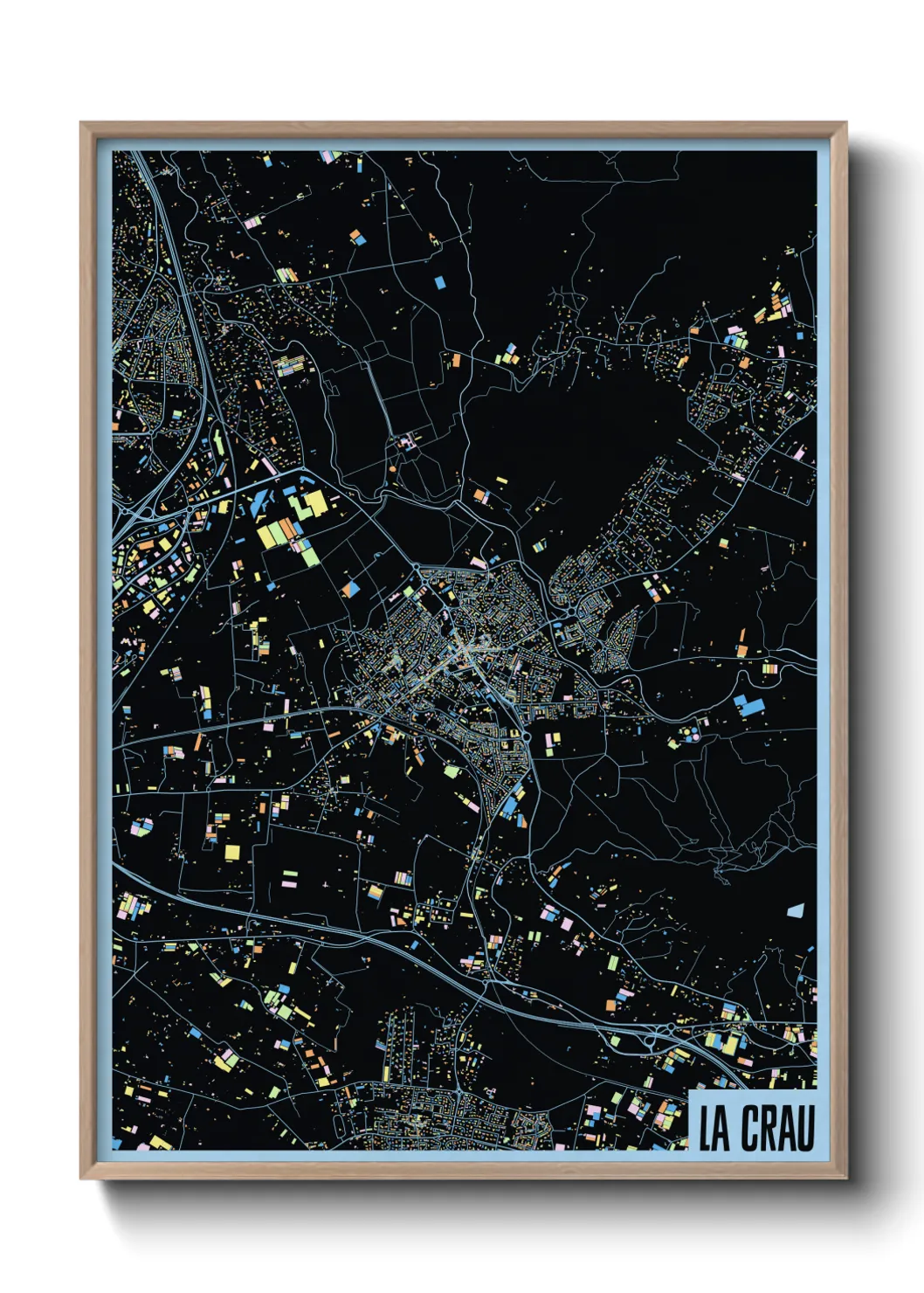 Une affiche de carte sur La Crau