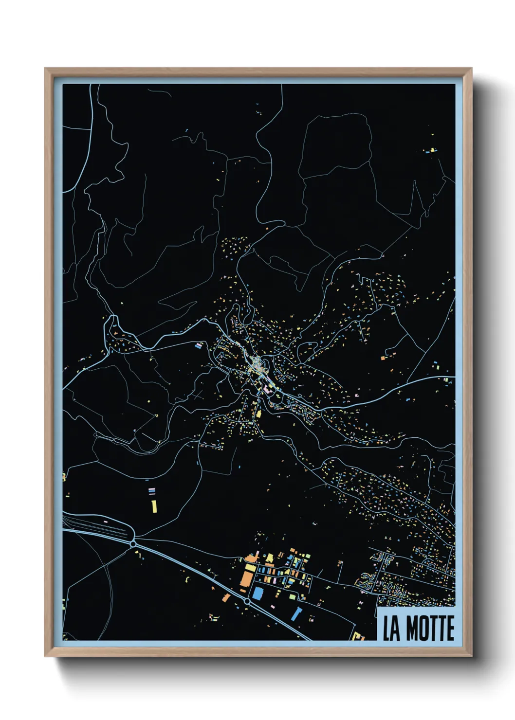 Une affiche de carte sur La Motte