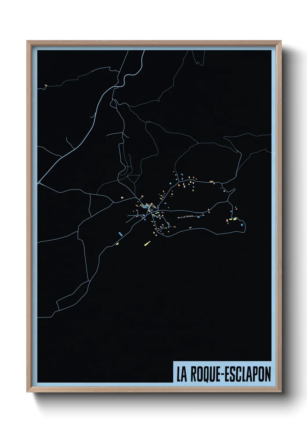 Une affiche de carte sur La Roque-Esclapon