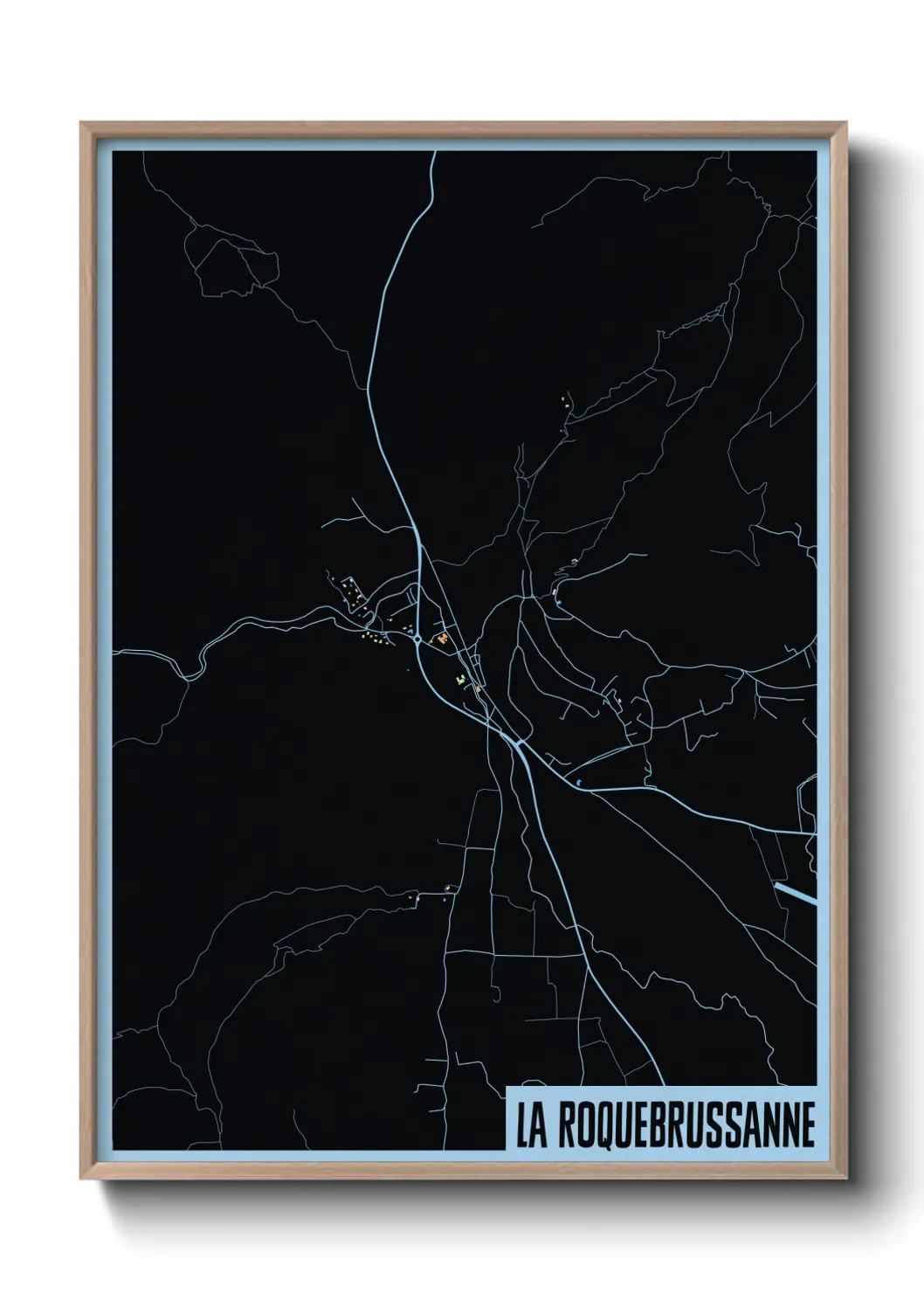 Une affiche de carte sur La Roquebrussanne