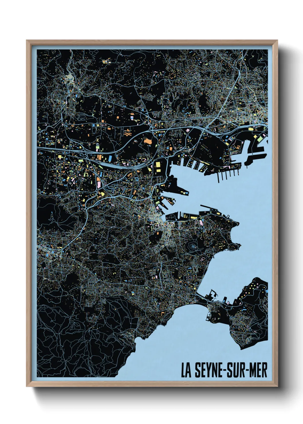 Une affiche de carte sur La Seyne-sur-Mer