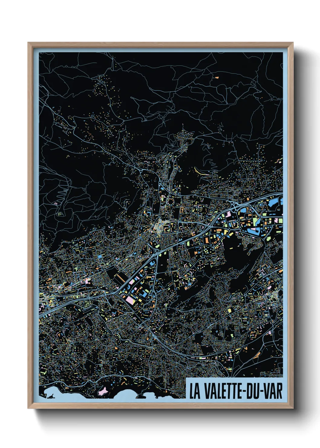 Une affiche de carte sur La Valette-du-Var