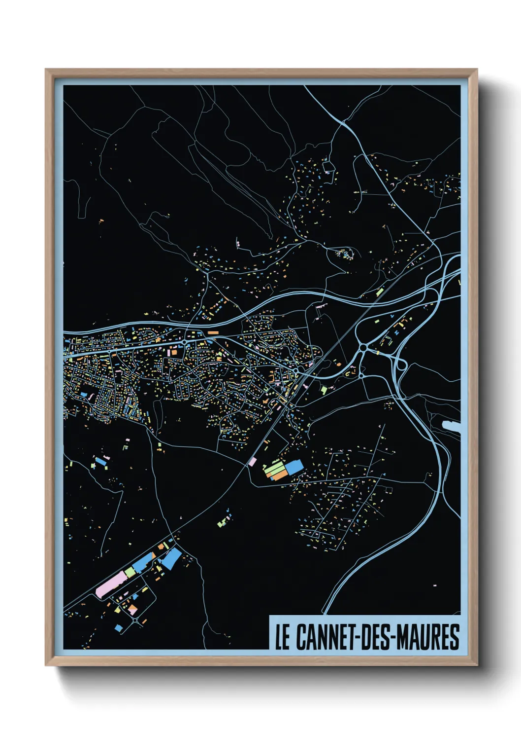 Une affiche de carte sur Le Cannet-des-Maures