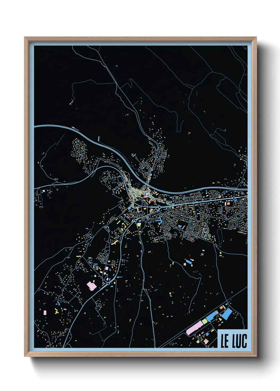 Une affiche de carte sur Le Luc