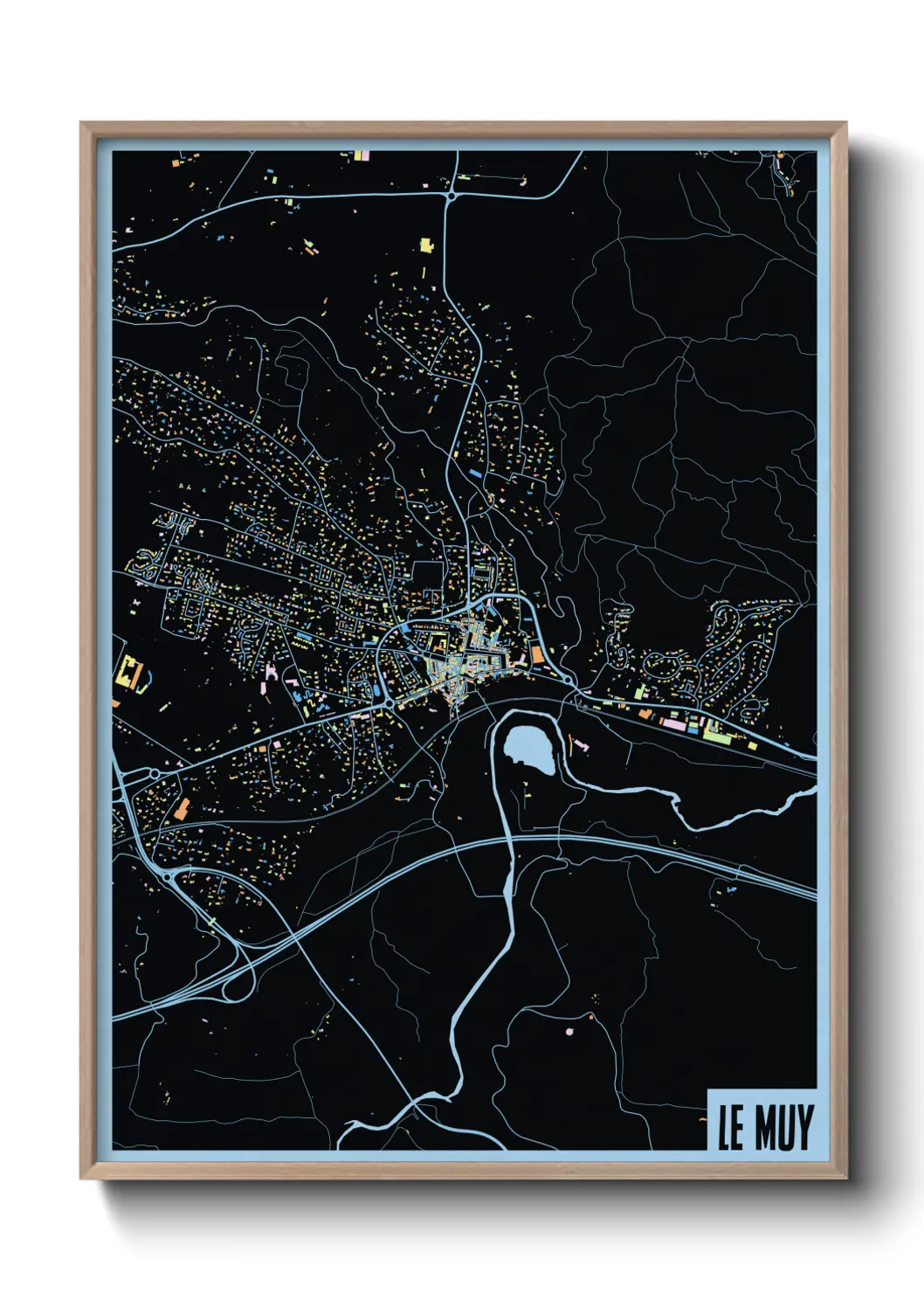 Une affiche de carte sur Le Muy