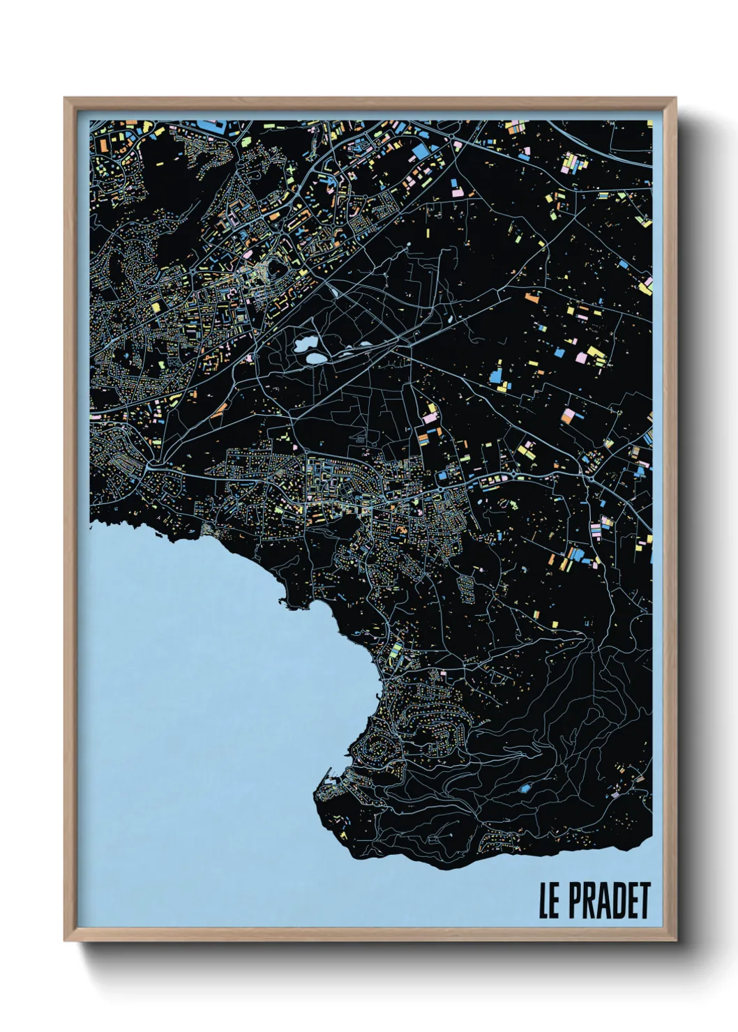 Une affiche de carte sur Le Pradet