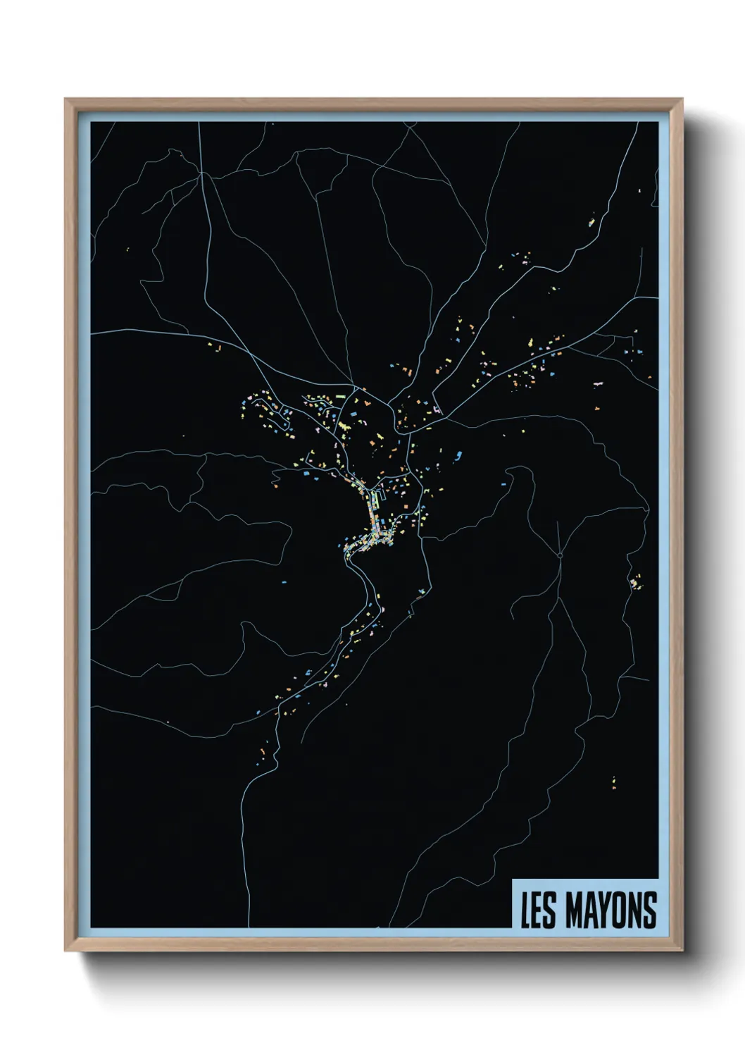 Une affiche de carte sur Les Mayons