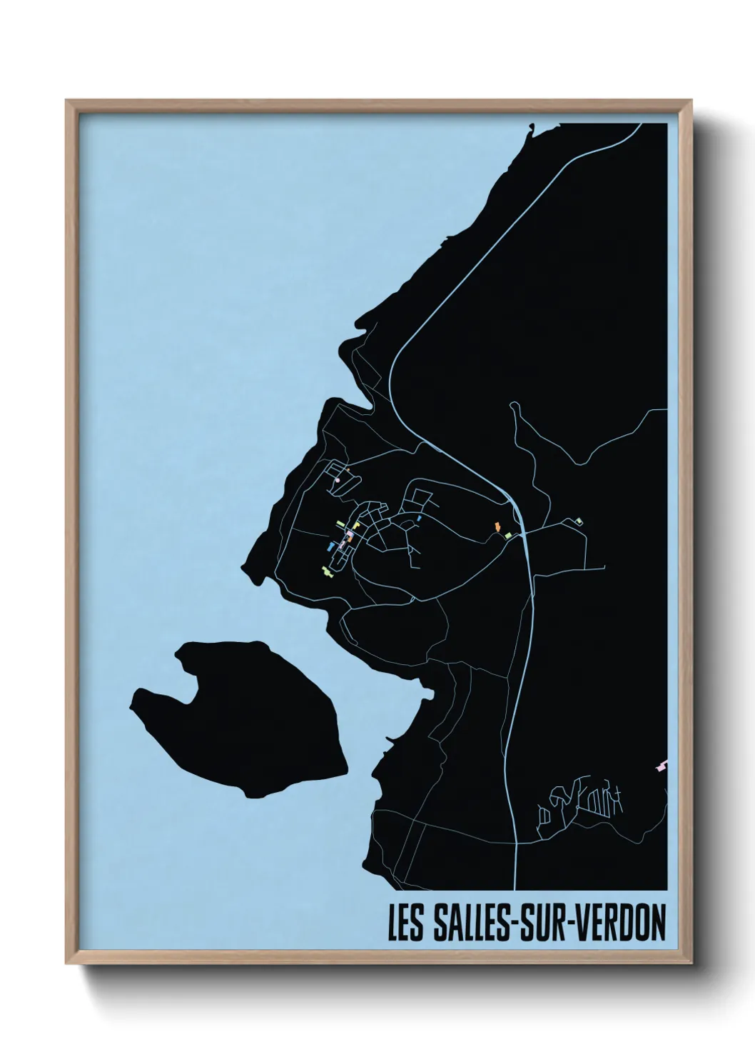 Une affiche de carte sur Les Salles-sur-Verdon