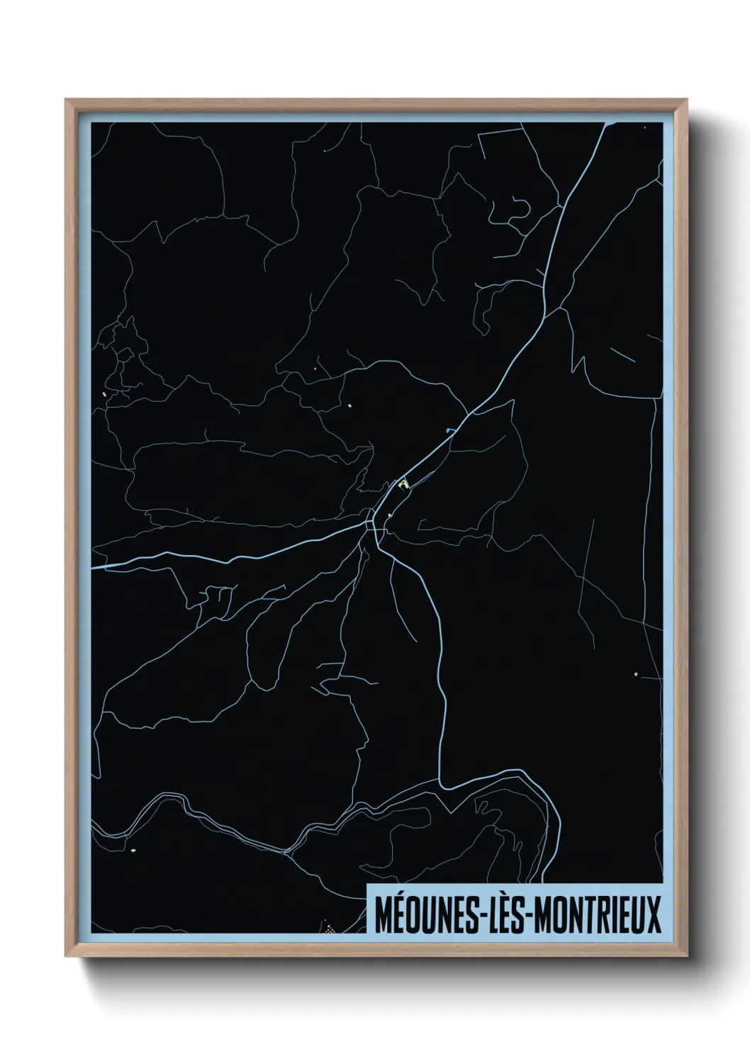 Une affiche de carte sur Méounes-lès-Montrieux