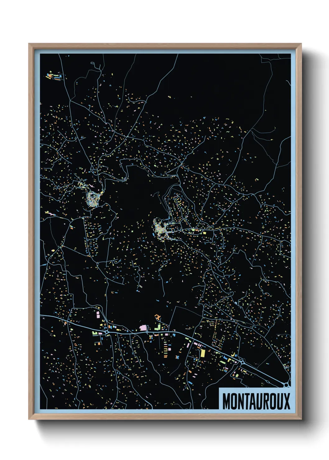 Une affiche de carte sur Montauroux