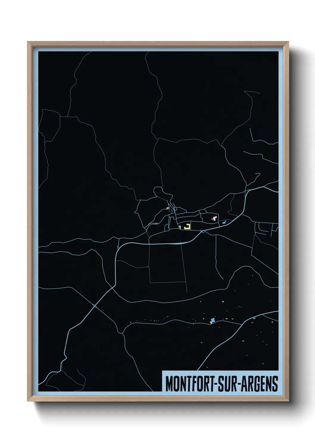 Une affiche de carte sur Montfort-sur-Argens