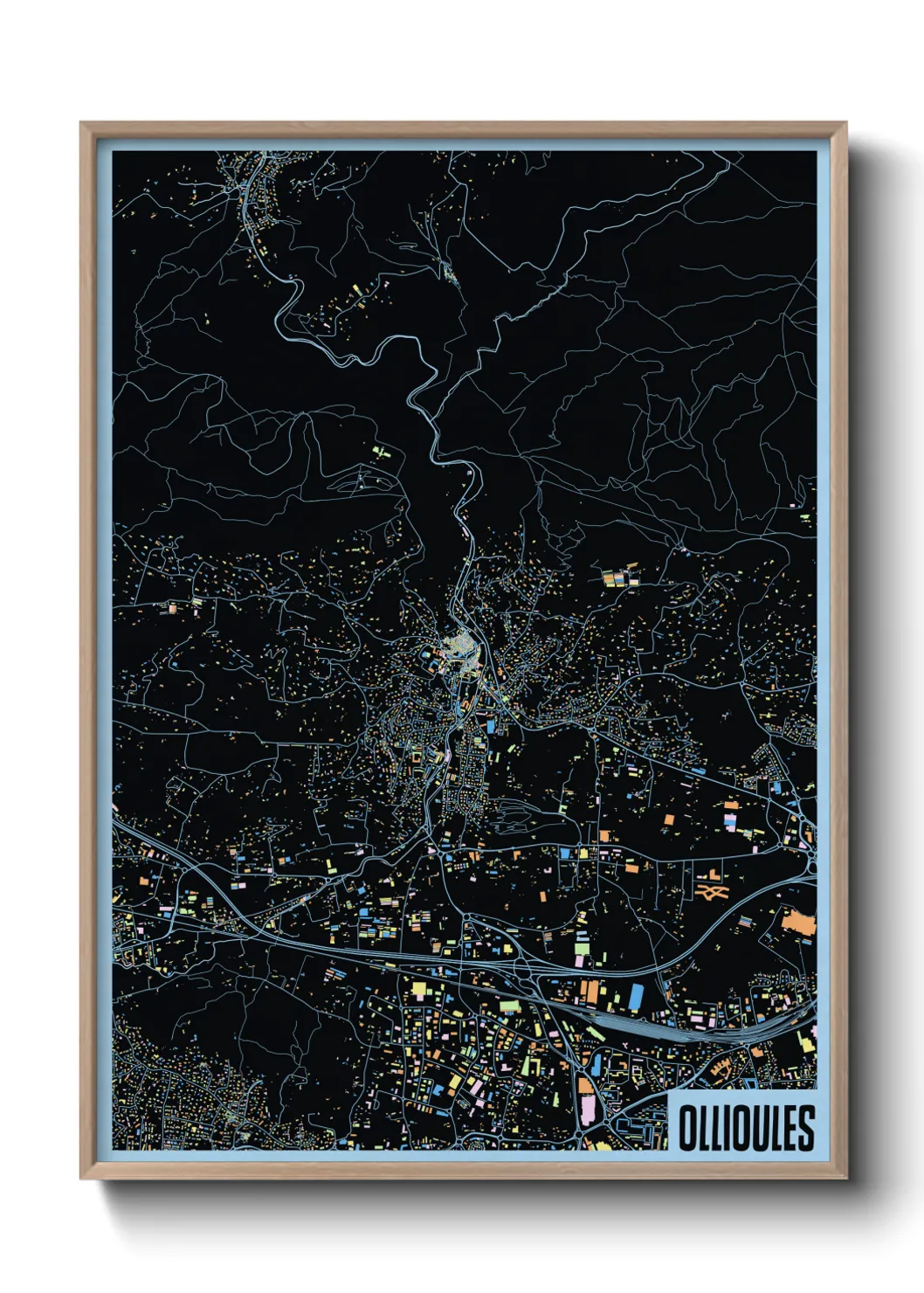 Une affiche de carte sur Ollioules