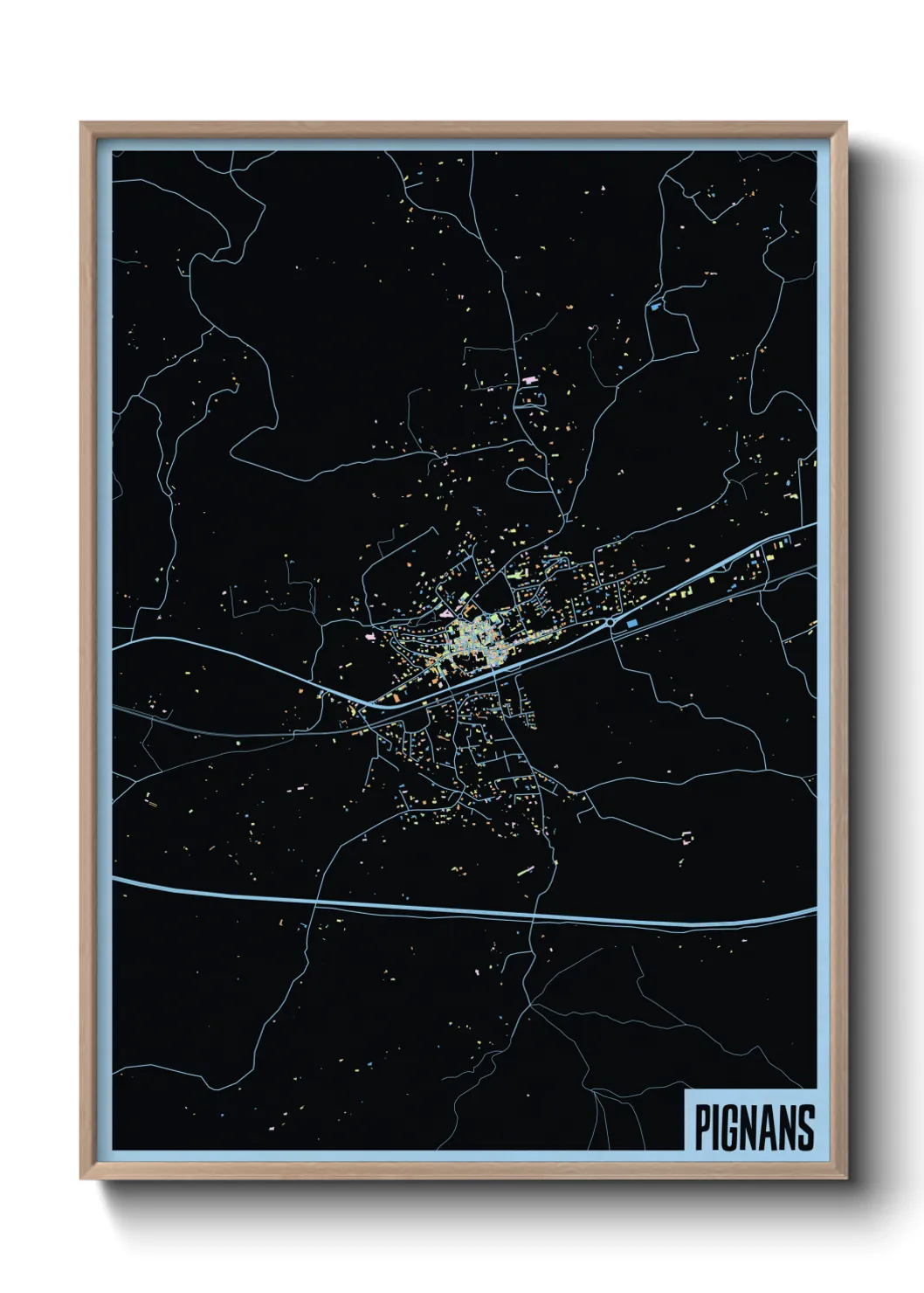 Une affiche de carte sur Pignans